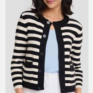 Sanctuary Knitted Black & White Stripe Cardigan Size M